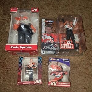 Nascar Tony Stewart Action Figures and Collectibles Set - Orange, Black, White